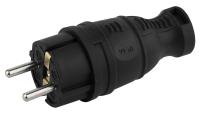Вилка ЭРА V8-B-IP44 каучуковая с заземлением прямая 16A IP44 черная