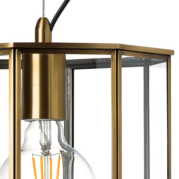 798111 Люстра GENNI 1х40W E27 ЛАТУНЬ/ПРОЗРАЧНЫЙ