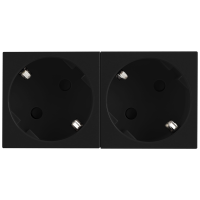 Розетка 2х2К+З нем.ст., 45 гр., с з/ш, черн. (90х45мм), серия (тип) DF6