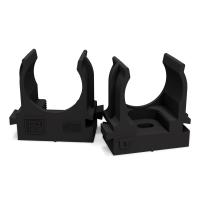 Крепеж-клипса для труб атмосферостойкая для прямого монтажа черная в п/э d20 мм (100шт/уп) Промрукав