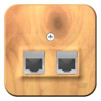 BLANCA О/У РОЗЕТКА двойная: комп.RJ45, кат.5E + телеф. RJ11, ИЗОЛ.ПЛ.,ЯСЕНЬ