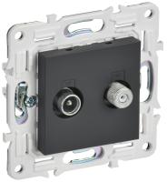 SKANDY Розетка двойная TV+SAT SK-A13G графит IEK