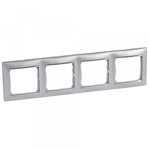 Legrand Valena Алюминий/Серебряный штрих Рамка 4-ая горизонт.