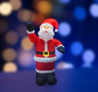 3D фигура надувная Дед Мороз приветствует, размер 180 см, внутренняя подсветка 5 LED, компрессор с адаптером 12В, IP 65 NEON-NIGHT