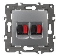 14-3112-03 ЭРА Розетка аудио двойная, IP20, Эра Elegance, алюминий (10/100/1600)