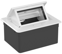 Настольный встраиваемый выдвижной розеточный блок 4 мод. (2 мод. 45х45), белый