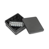 Коробка распределительная для прямого монтажа двухкомпонентная (HF) в комплекте с 6-кл. зажимами, сечение до 2,5 мм², 100х100х40 черная Промрукав