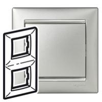 Legrand Valena Алюминий/Серебряный штрих Рамка 2-ая вертикал.