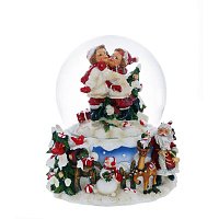 721754 Фигурка декоративная в стекл. шаре с муз. Дети  D10   L12 8 W12 3 H14 5 см