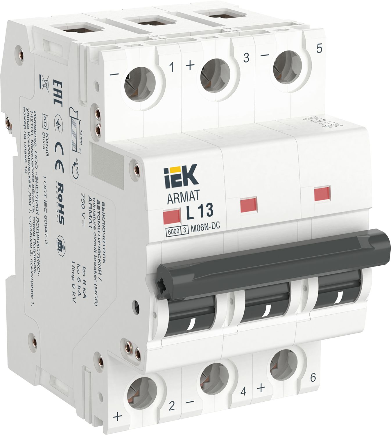 ARMAT Автоматический выключатель M06N-DC 3P L 13А IEK