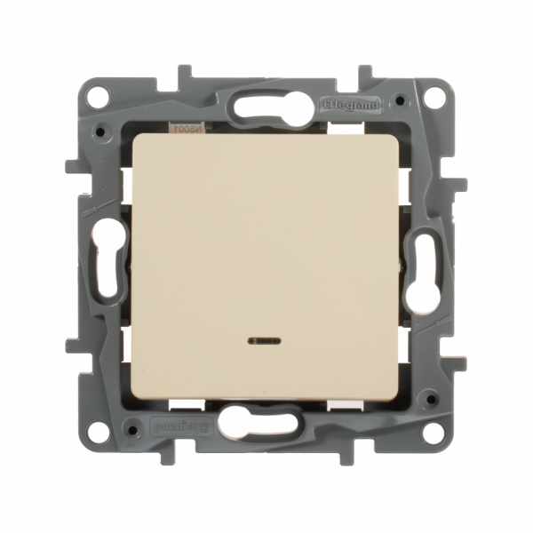 Legrand Etika Сл.кость Выключатель 1-клавишный с подсветкой  10А  винт. клем.