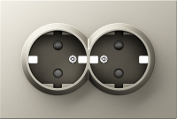 Накладка для розетки 2-й с заземлением, со шторками 16A 250 В~, матовый кашемир, серия A07