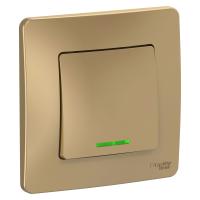 BLANCA С/У 1-клавишный ВЫКЛЮЧАТЕЛЬ (сх.1) с подсветкой, 10А, 250В, ТИТАН