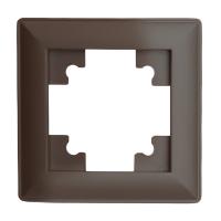 Рамка STEKKER, PFR00-7001-04 1-местная, пластик, серия Катрин, шоколад