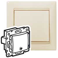 Legrand Valena Крем Выключатель кнопочный 1-клавишный с символом звонок