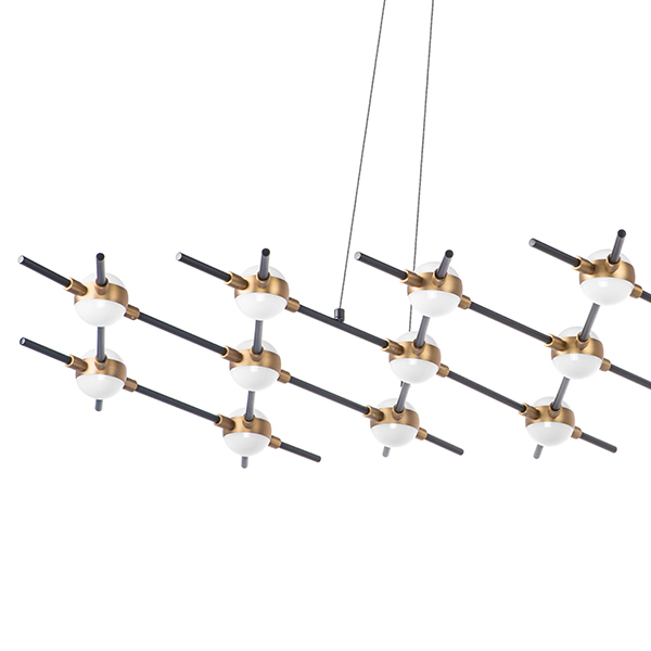 745347 Люстра BERGAMO LED 5Wх19 7600LM ЧЕРНЫЙ МАТОВЫЙ/ЗОЛОТО 4000K