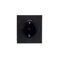 Розетка STRONG 1-ая с/з с/у, со шторками и крышкой 16А антрацит KRANZ