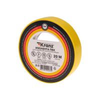 Изолента ПВХ 0,13х15 мм, 20 м, желтая KRANZ