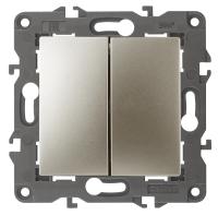 14-1106-04 ЭРА Переключатель двойной, 10АХ-250В, IP20, Эра Elegance, шампань (10/100/1600)