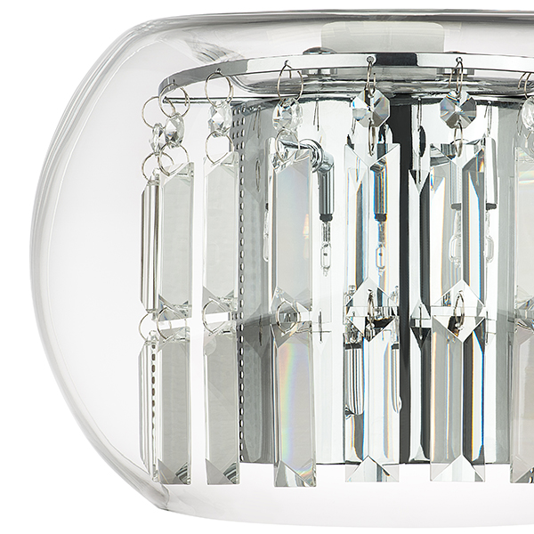 753634 Бра ACQUARIO 3х20W G4 12V ХРОМ хрусталь+стекло