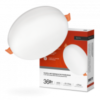 Панель сд встр безрам RLP-FL 36Вт 230В 4000К 3240Лм 225мм с рег. монтаж. 50-210мм белая IP20 IN HOME