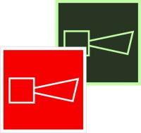 Знак наклейка F11 "Звуковой оповещатель пожарной тревоги" (150х150) фотолюминесцентный ГОСТ 12.4.026-2015 EKF PROxima