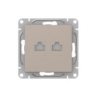 Механизм розетки RJ45 - 2шт, (cat6), кремовый Эпика EKF