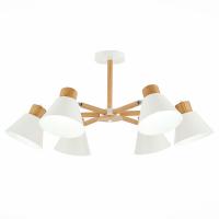 SLE103702-06 Светильник потолочный Светлое дерево, Белый/Белый E27 6*60W BUVE