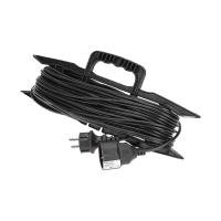 Удлинитель-шнур на рамке ПВС 3х0,75мм², 30м, с/з, 6А, 1300Вт, IP20, черный PROconnect 