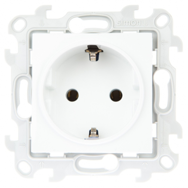 Розетка 2К+З Schuko без штор  бел