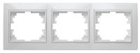 Рамка для розеток и выключателей Intro Plano 1-503-01 на 3 поста горизонтальная, СУ, белый