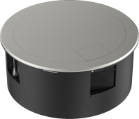 Лючок в пол 12 мод. (4 мод. 45х45 мм. + 4 мод. 22.5х45 мм.) круглый, верт. установка, металл