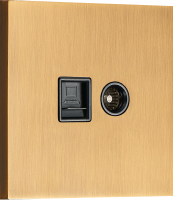 Комбинированая розетка TV + RJ45 (двойная) cat.6/ClassE, латунь, серия N96