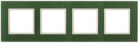 14-5104-27 ЭРА Рамка на 4 поста, стекло, Эра Elegance, зелёный+сл.кость (5/25/900)