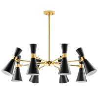 816087 Люстра DUMO 8х40W E14 ЧЕРНЫЙ МАТОВЫЙ/ЗОЛОТО