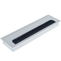 Кабельный громмет (лючок) в стол, 280*80мм, цвет: серебро