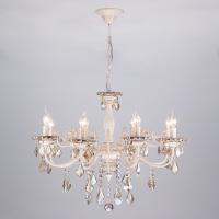 Подвесная люстра с хрусталем 3281/8 белый с золотом
