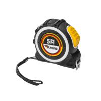 Рулетка Selbstfixierung, 5м x 25мм, магнитный двухсторонний зацеп, нейлон, двухсторонняя шкала, автоматическая фиксация KRANZ