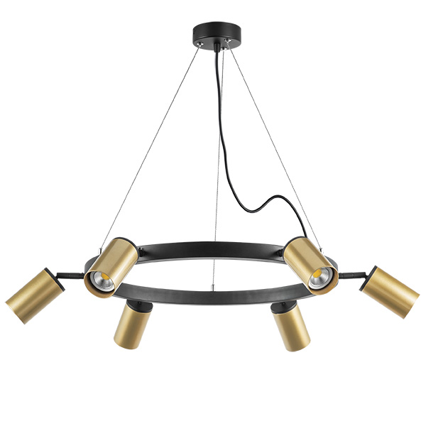 LR016406 Люстра RULLO 6х50W GU10 ЧЕРНЫЙ/ЗОЛОТО (571016+214440-6)