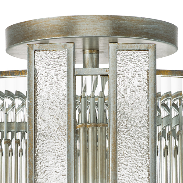 712054 Люстра AGAVE 5х40W E27 СЕРЕБРО С ПАТИНОЙ/ПРОЗРАЧНЫЙ