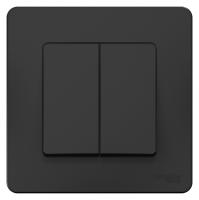 BLANCA С/У 2-клавишный ПЕРЕКЛЮЧАТЕЛЬ (cх.6+6), 10А, 250В, АНТРАЦИТ