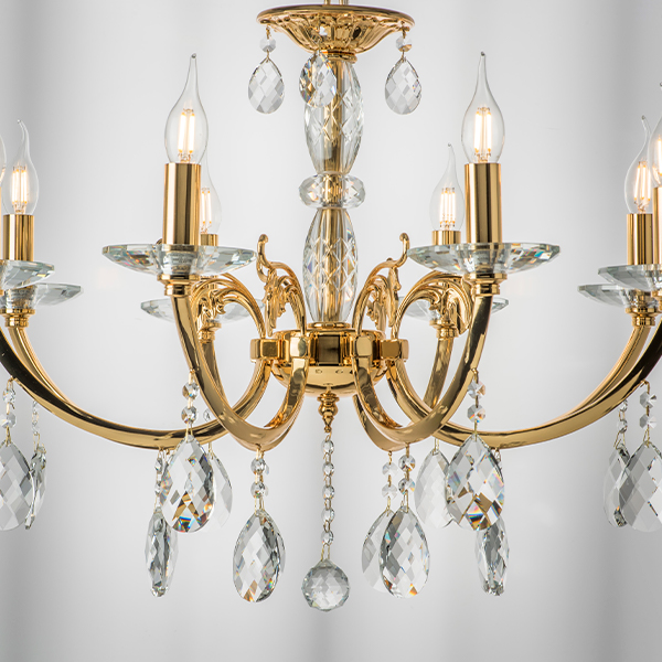 694082 Люстра подв STREGARO 8х60W E14 ЗОЛОТО