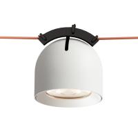 DK5540-WH+BK Поворотный светильник для трека-ремня Belty, серия Spot, со светодиодом, D100*H107мм, 48V DC, 12W, RA90, 38°, 4000K, IP20, белый с черным, алюминий