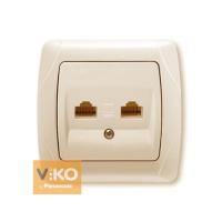 90562034 Розетка двойной модем (2xrj 45 Cat 5e)  крем  CARMEN