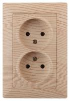 4-204-11 Intro Розетка 2х2P, 16А-250В, СУ, Solo, сосна (10/100/1500)