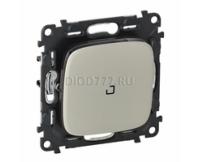 Legrand Valena ALLURE Алюм Клавиша 1-ая с подсветкой/индикацией (голубая линза в центре)