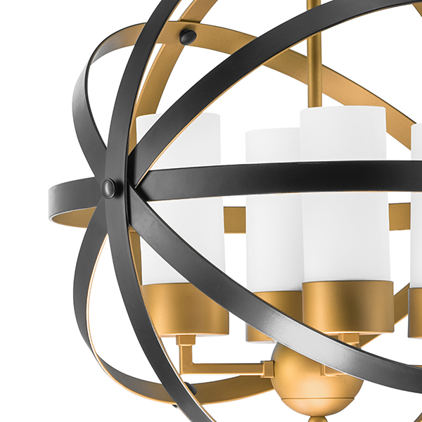 731147 Люстра CERO 4х40W E14 ЧЕРНЫЙ/ЗОЛОТО/БЕЛЫЙ