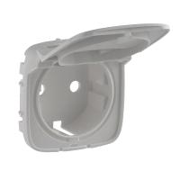 Legrand Valena ALLURE Алюм Накладка розетки с/з с крышкой