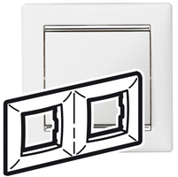 Legrand Valena Белый/Серебряный штрих Рамка 2-ая горизонт.