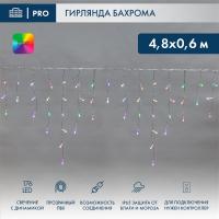 Гирлянда светодиодная Бахрома (Айсикл), 4,8х0,6м, 176 LED RGB, прозрачный ПВХ, IP65, свечение с динамикой, 230В NEON-NIGHT (нужен контроллер 245-908)